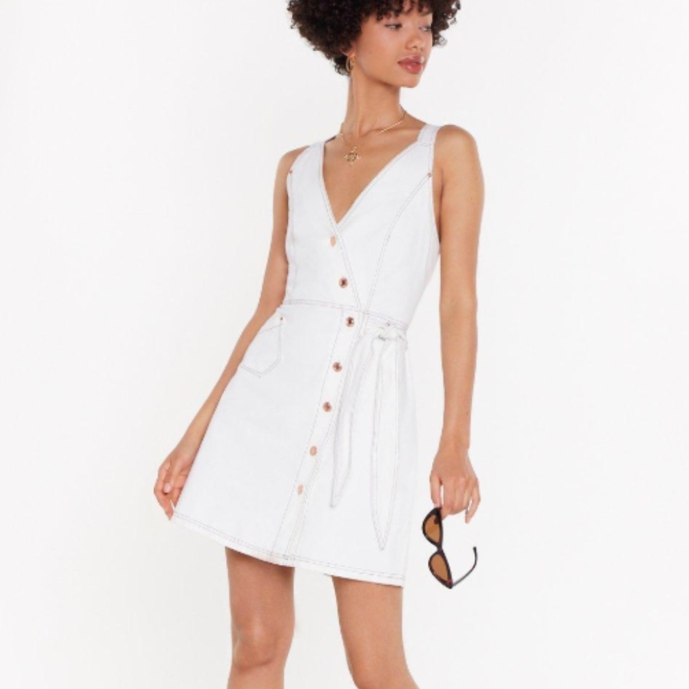 Nasty Gal Wrap Denim Dress - NWT